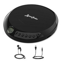 레트로 휴대용 디스크 CD 플레이어 개인용 워크맨 음악 씨디플레이어 시디, Black, CD player