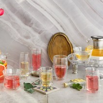 까사무띠 내열 이중유리컵 티팟 저그 32종, 네로 커피잔 220ml [2set]