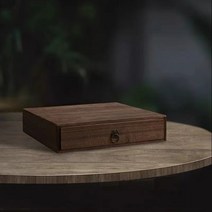 원목 나무 빈티지 보관함 목재 데스크탑 정리 상자 다층 서랍 유형 보석 보관 케이스 손잡이가 있는 방진 문서, 1layer