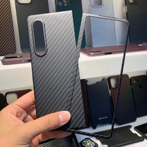 핸드폰 케이스 카본 삼성 Galaxy Z Fold 3 2 5G 용 Aramid 섬유 커버 실제 탄소 SM F916N W21 W22 Antifall Phone shell