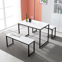 4인 식탁세트 스틸 테이블 벤치 세트 1000 1200 1400 한샘 리바트, G5277 스틸 테이블 벤치 세트 1000, 브라운