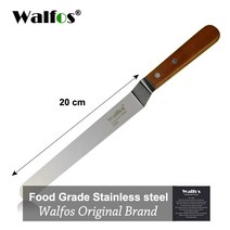 베이킹 스페츌라 스패츌러 스파츌라 케잌 미니 실리콘 주방 WALFOS-스테인레스 스틸 버터 케이크 크림 나이프 주걱 케이크 스무더 아이싱 프로스팅 스프레더 퐁당 과자 장식, 08 20 cm wood handle