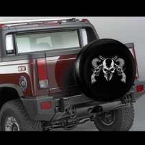 지프 카시트 커버Skull Spare Tire Cover Sugar 지프 스페어 타이어 커버 할로윈 선물 재미있는 백업 카메, 05 green_04 17in