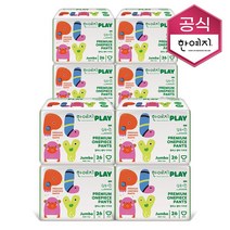 한예지 PLAY 기저귀 점보형 26입, 4+4팩(총8팩, 208입)