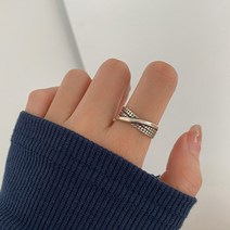 케빈 중공업 조합 반지 여자 ins 조수 S925 은태 은 소중 디자인 냉담한 바람 낡은 개성 반지 만들기