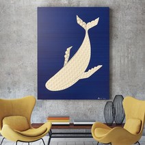 유화 수작업 - 돈들어오는그림 대형 흰 고래 그림 거실 풍수 인테리어 액자 집들이 개업 선물 아트버프