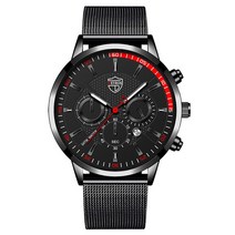 남자가죽시계 남자손목시계 WooBong 시계 남성 패션 스포츠 럭셔리 스테인레스 스틸 메쉬 쿼츠 손목 캘린더
