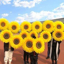 해바라기꽃 댄스 소품 유치원 공연 태양 운동회 개막식 입장함 클러치 1864655482, 58CM 웃는얼굴 타입