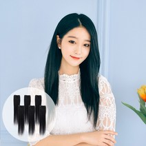 여자 인모 슬림 6피스 밀착스킨 스트레이트 셀프 붙임머리 45cm 부분가발 인모피스 숱보충용, 45cm 6피스, 2핀x6pcs, #NA