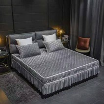 라오농 침대 치마 침대보 더블 패딩 침대 커버 싱글 더블 침대보 크리스탈 벨벳 밀크 벨벳 침대 스커트 침대 모자