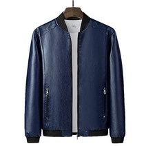 남성 가죽 점퍼 레더 라이더 자켓 8xl 오토바이 자켓 남성용 야구 칼라 인조 가죽