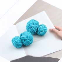 커프스링크 참신한 실크 매듭 커프스 단추 솔리드 컬러 DIY 꼰 수제 탄성 더블 로프 볼 링크 남성용 선물