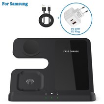 무선충전기 3in 1 Wireless Charger Stand 15W Qi Fast Charging Dock Station for Apple Watch 7 AirPods, 09 Q10-S-BK-EU(C)
