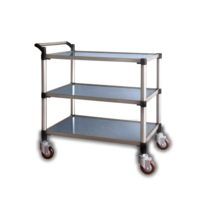 다용도 스테인리스 2단~3단 카트 / 스테인리스판 + 알루미늄기둥(볼트일체형) / 신형 / 식당카트 업소용카트 고급서빙카트 핸드카트, 3단, 대형 520×820
