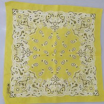 반다나 페이즐리 등산 스포츠 면 손수건, (60cm)엘로우
