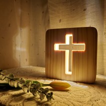 원목 LED 십자가 무드등 소형 밝기조절 기도등 수유등 수면등 천주교 기독교 성당 교회 선물, 소형 밝기조절 스위치