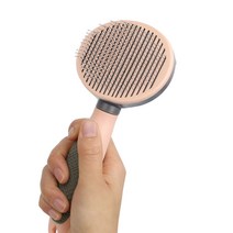 [라이프팝] 원터치 슬리커 펫 브러쉬 강아지빗 고양이빗 애묘 털제거기, 핑크