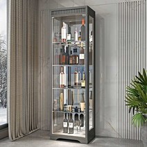 양주장 유리진열장 술장식장 위스키장식장 술진열장, 블랙 양문