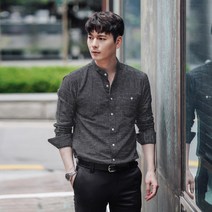 비시크 리페 체크 차이나 셔츠