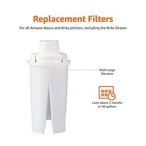 Amazon Basics 물 투수용 교체용 정수 필터 Brita - 3팩과 호환 가능, 1 Count (Pack of 1)