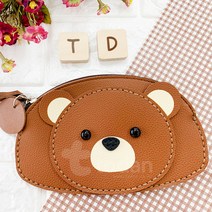 가죽 동물 미니 파우치 (곰), 단품, 단품