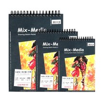 세르지오 믹스미디어 스케치북 200g 20매, A4(CE200-A4SKB)