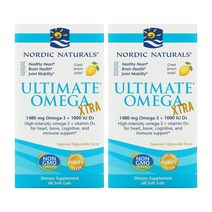 2병 노르딕 네츄럴 얼티메이트 오메가 엑스트라 레몬 740mg 60소프트젤 비타민D3