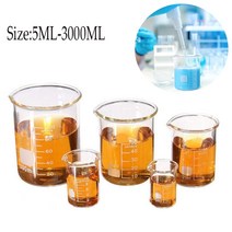 주방계량저울 측량저울 디지털저울 3000ml-5ml Pyrex 유리 비커 붕규산 GG-17 졸업 측정 화학, 한개옵션2, 09 3000ml, 한개옵션1