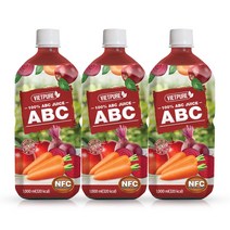[메이준뉴트리] NFC 착즙 비엣퓨어 100% ABC 주스 1 000ml, 3병, 1000ml
