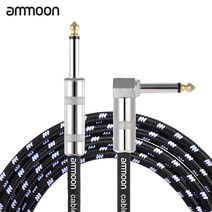 Ammoon 3 미터/10 피트 일렉트릭 기타 케이블베이스 악기 케이블 코드 1/4 인치 직각-직각 플러그
