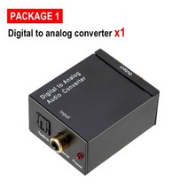 새로운 rca rl 출력 디지털-아날로그 오디오 어댑터 dac 증폭기 상자 동축 광 spdif 신호-아날로그 오디오 변환기, 패키지1