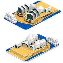 3D퍼즐 오페라하우스 페이퍼토이 종이모형 조립 퍼즐 종이만들기 퍼즐만들기 종이조립 종이퍼즐, 기본, 기본