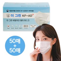 1+1 더 그린 일회용 덴탈 마스크 대형 50매