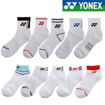 요넥스(YONEX) 남성 여성 스포츠 양말 러닝 헬스 테니스 운동 두툼한 쿠션 단목 중목 발목 개별포장, 05.화이트/블랙(SN021M)_남성