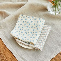 [모던하우스] L 도톰한 4중지 살림 거즈행주 2P 블루리프, 단품