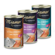 미아모아 바이탈 드링크 135ml X 3개 / 카토빗 레날 유리너리 135ml X 3개 종류별 선택가능 고양이 수분보충캔(수분98%), 1. 미아모아 치킨+오리+참치 3종콤보(각1개)