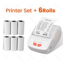 카드 포스기 POs 이지체크 단말기 신화포 무료 앱 SII Loyverse POS 휴대용 열전사 프린터 영수증 인쇄, 05 WH add 6Rolls_03 영국 플러그