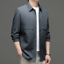 MOSAIRATION 중년 남성 트렌드 가을 겨울 모직 도톰 면 재킷 양면 니트 정장 모직 코트 미디 남성 양털 정장 비즈니스 캐주얼 점퍼