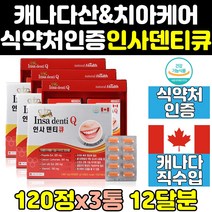 캐나다 캐나다산 인사 덴티 잇몸 뼈 치아 영양제 3통 원 트리플 플러스 음식 알파 엑스 골드 프로 큐 프리미엄 직구 건강식품 좋은영양제 칼슘 케어 이빨 건강 식약처 튼튼 식약청