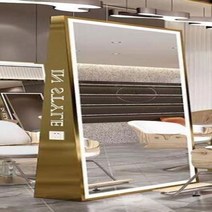 미용실경대 특수 거울 염색 바닥 거울 온라인 연예인 이발소 스테인레스 스틸 미용실 양면 거울, 2.200X80CM