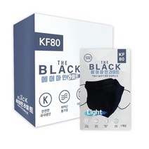 에어마인 더블랙마스크 라이트 대형 KF80 블랙, 30매입