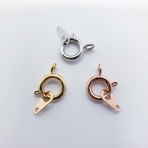 SR 6mm+A바 마감고리세트(2개)마감부자재비즈공예 팔찌만들기 목걸이재료 마스크스트랩, OR(실버)
