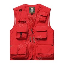 현장 정비복 배달 보안요원 여름 작업 조끼, 2XL, 레드 7898