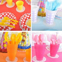 유치원 예쁜칼라 플라스틱 일회용 포크10P 키카 놀이방 키즈카페 놀이동산, 라이트블루