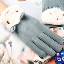 SINPAID 여성 겨울장갑 털장갑 손가락 터치 겨울 장갑 방한장갑 등산 자전거 여자 운전장갑, 블루