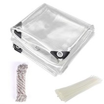 치즈타프 헤비 듀티 방수 투명 텐트 PVC 타포린 폴리 클리어 커버 035mm 천막 캐노피 파티오 인클로저 방수포, 1 Set+3x6M