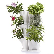 [Gardenfarm] 코너 화분 - 플랜트 월 벽 걸이 적층 수직 조립식 화분, 블랙