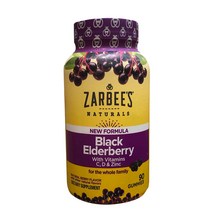 자비스 네추럴스 블랙 엘더베리 이뮨 서포트 90정 (구미) Zarbees Black Elderberry with vitamin C D & Zinc 90 gummies