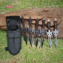 단도 비도 투척 나이프 닌자 은닉 훈련 다트 무기 Esyuse 증정, 6 검정( 묶음)