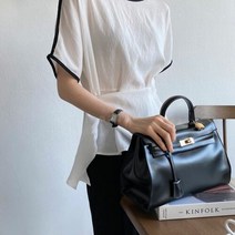 여자 바인딩 샤랄라 허리꼬임 오버랩 반팔 블라우스